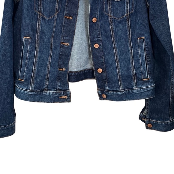 New Ann Taylor LOFT Classic Dark Wash Denim Jacket –Size L (fits M best) - Picture 4 of 11